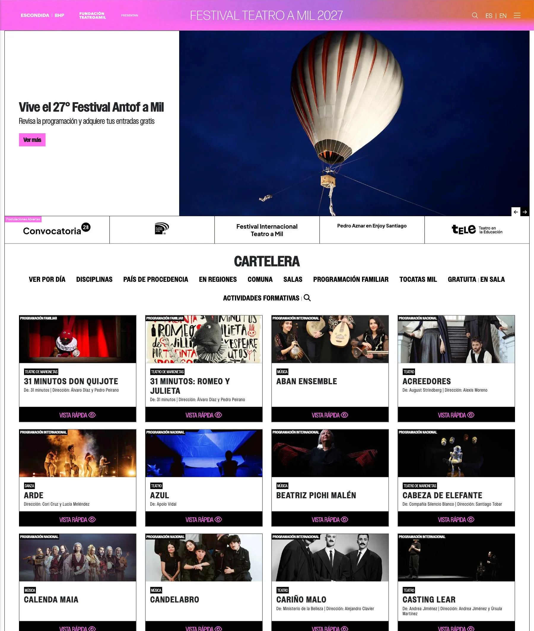Sitios del festival y la fundación
